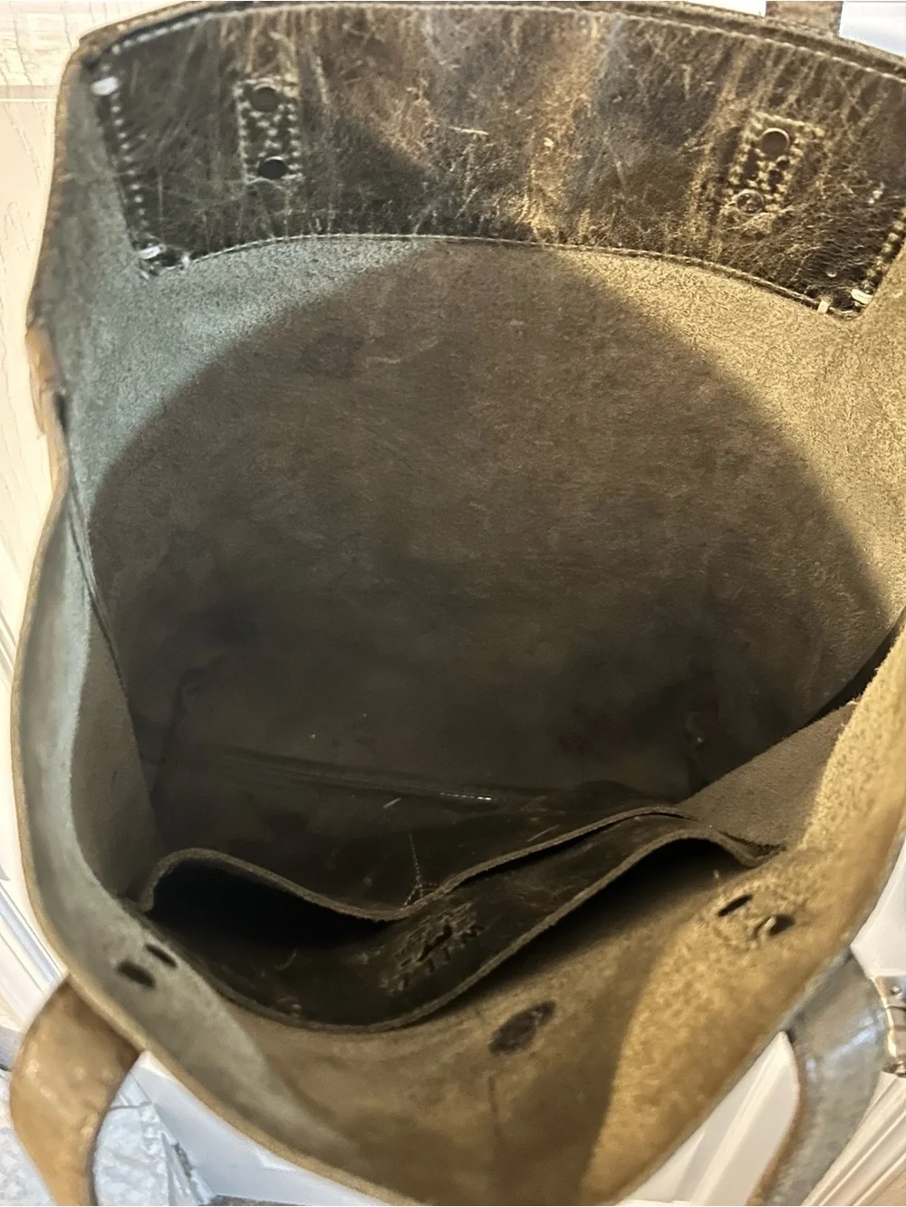 Wills Leather goods Olive Green Leather Tote Bag